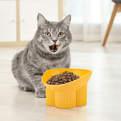 Gamelle pour chat - Anti-tipCatBowls™ - Jaune