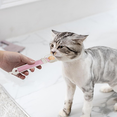 Distributeur Nourriture Chat - MeowSpoon™ - Blanc