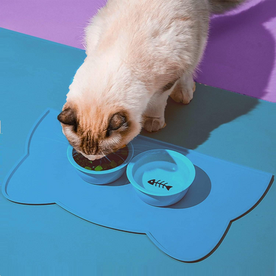 Tapis en Silicone - KittyPlacemat™ - Bleu