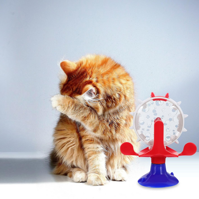 Distributeur de Croquettes - WhirlCatFeeder™ - Bleu & Rouge
