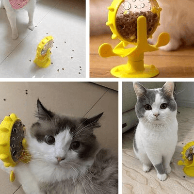 Distributeur de Croquettes - WhirlCatFeeder™ - Jaune - SPECIAL CHAT