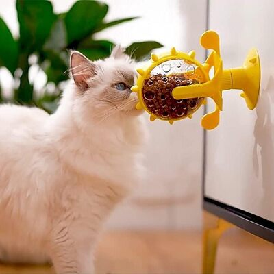 Distributeur de Croquettes - WhirlCatFeeder™ - Jaune