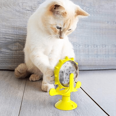 Distributeur de Croquettes - WhirlCatFeeder™ - Jaune - SPECIAL CHAT