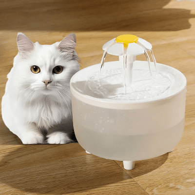 Fontaine à Eau Pour Chat - CatDrinker™ - Fleuron Blanc - SPECIAL CHAT