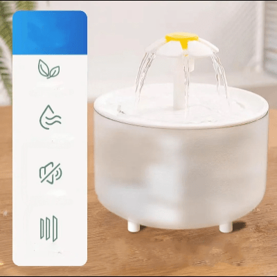 Fontaine à Eau Pour Chat - CatDrinker™ - Fleuron Blanc - SPECIAL CHAT