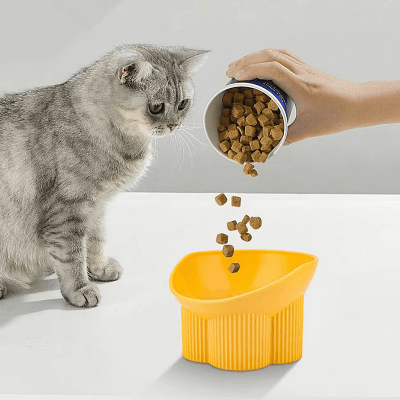 Gamelle pour chat - Anti - tipCatBowls™ - Jaune - SPECIAL CHAT