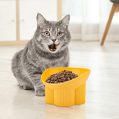 Gamelle pour chat - Anti - tipCatBowls™ - Jaune - SPECIAL CHAT
