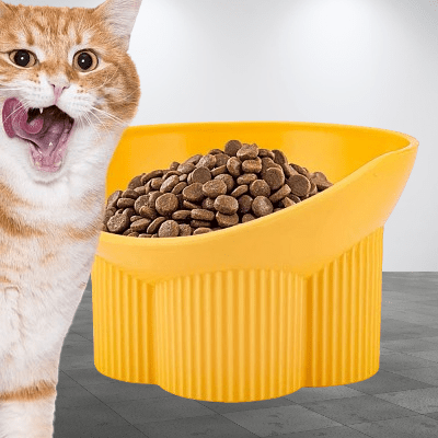 Gamelle pour chat - Anti - tipCatBowls™ - Jaune - SPECIAL CHAT